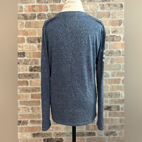 Superdry Sweater Mens Large Gray Logo Crewneck fall winter layering lightweight - Picture 3 of 10